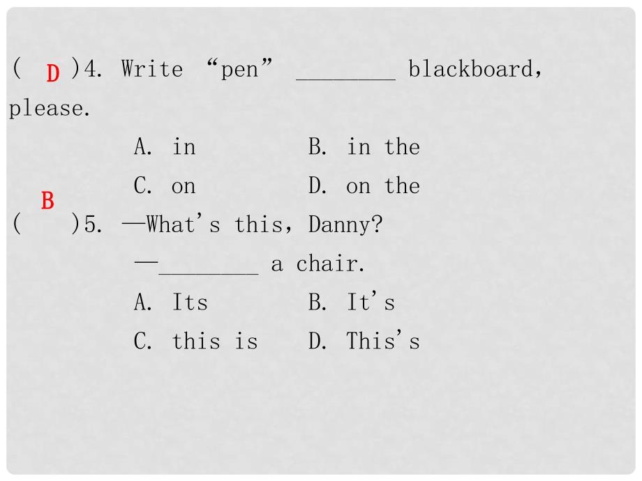 七年级英语上册 Starter Module 3 My English book课后作业课件 （新版）外研版_第4页