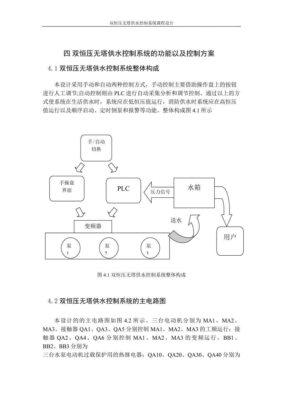 PLC课程设计（论文）双恒压无塔供水控制系统_第5页