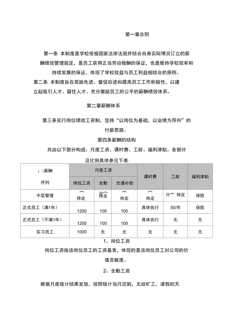 培训学校薪酬绩效管理制度_第2页