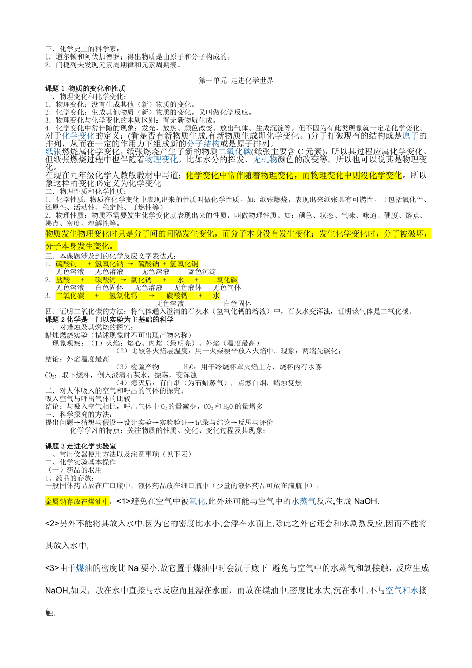 [初三理化生]初中化学上册知识全面总结精_第2页