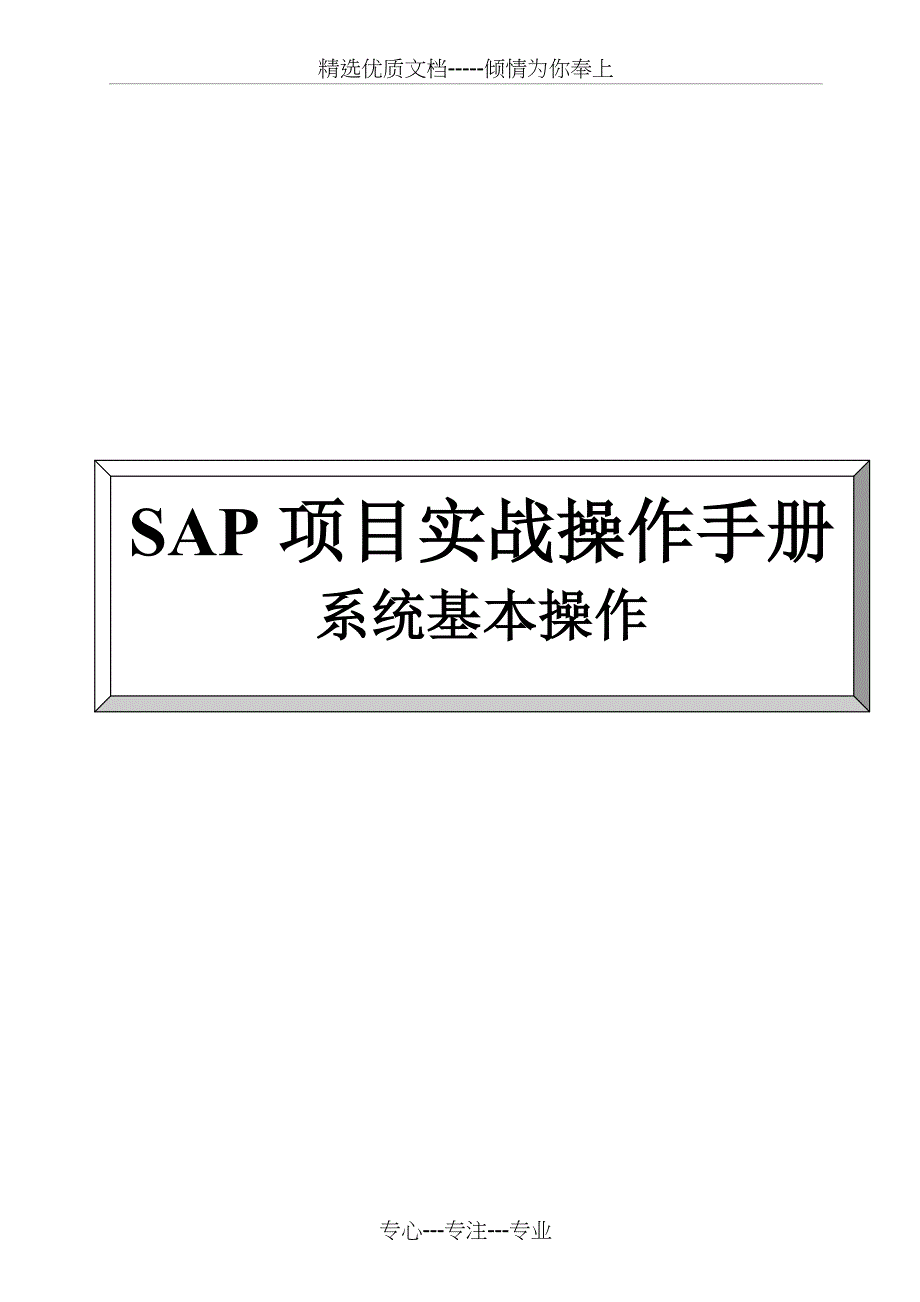 SAP项目实战操作手册——系统基本操作(共50页)_第1页