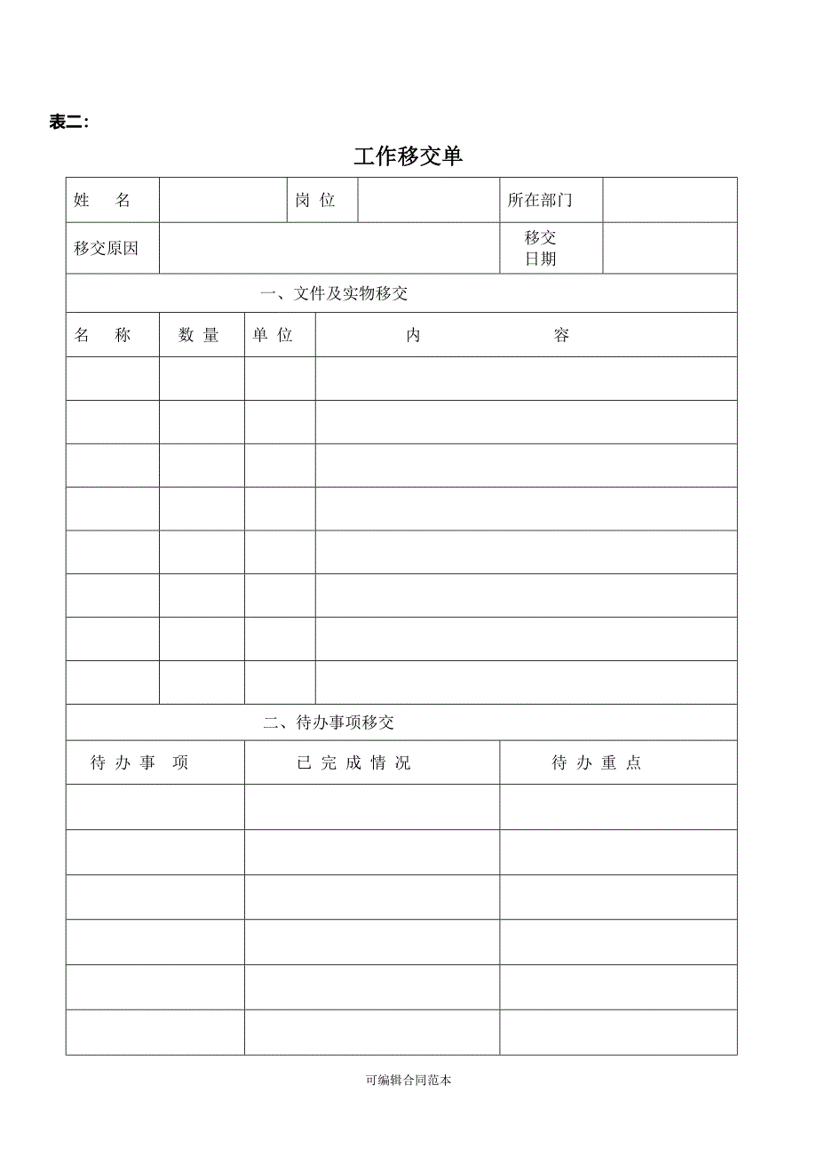 辞职、辞退表格、解除合同通知书.doc_第2页