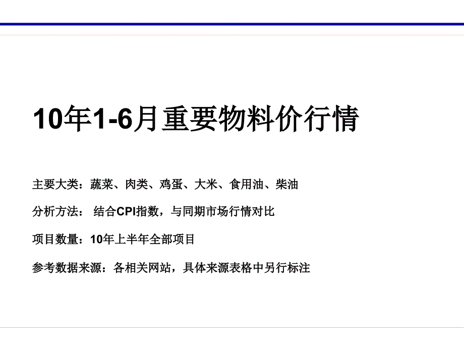 课件10年16月重要物料价行情_第1页