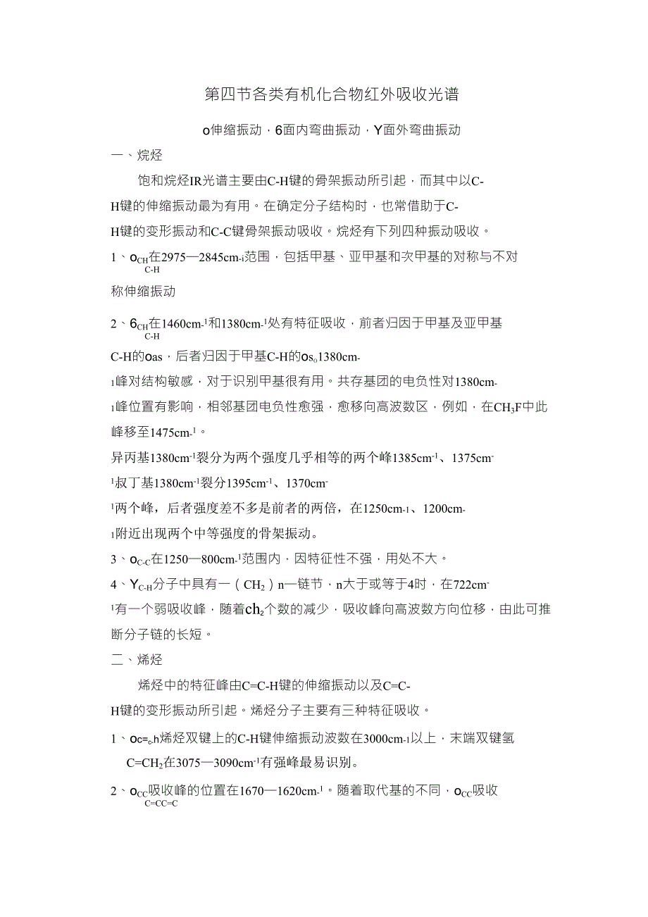各类有机物的红外吸收峰_第1页