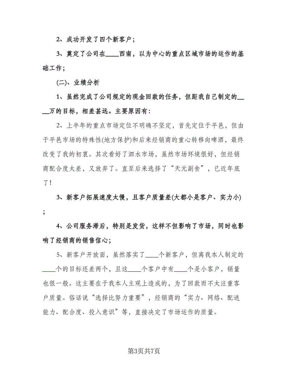 白酒业务员工作计划标准模板（2篇）.doc_第3页