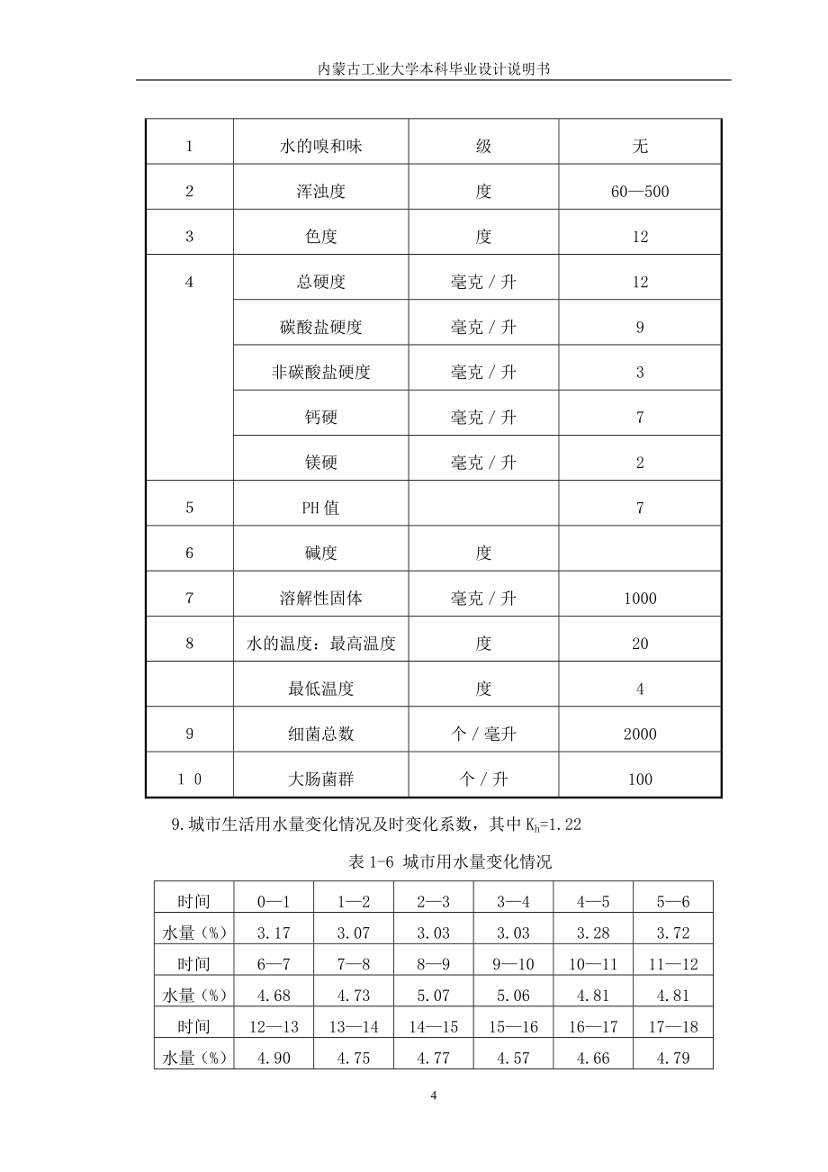 某市给水工程设计给水工程专业毕业设计毕业论文.doc_第4页