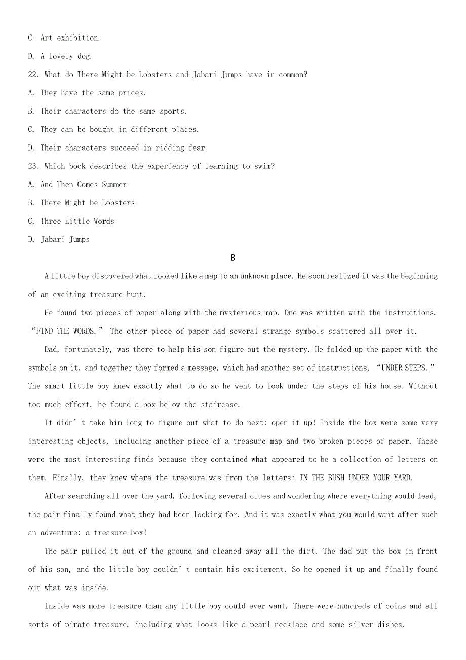 陕西省黄陵中学2018届高三英语下学期第三次质量检测试题普通班_第4页