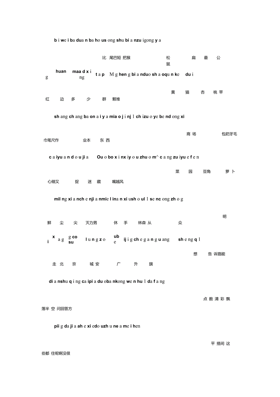 小学一年级上册的所有生字词_第4页