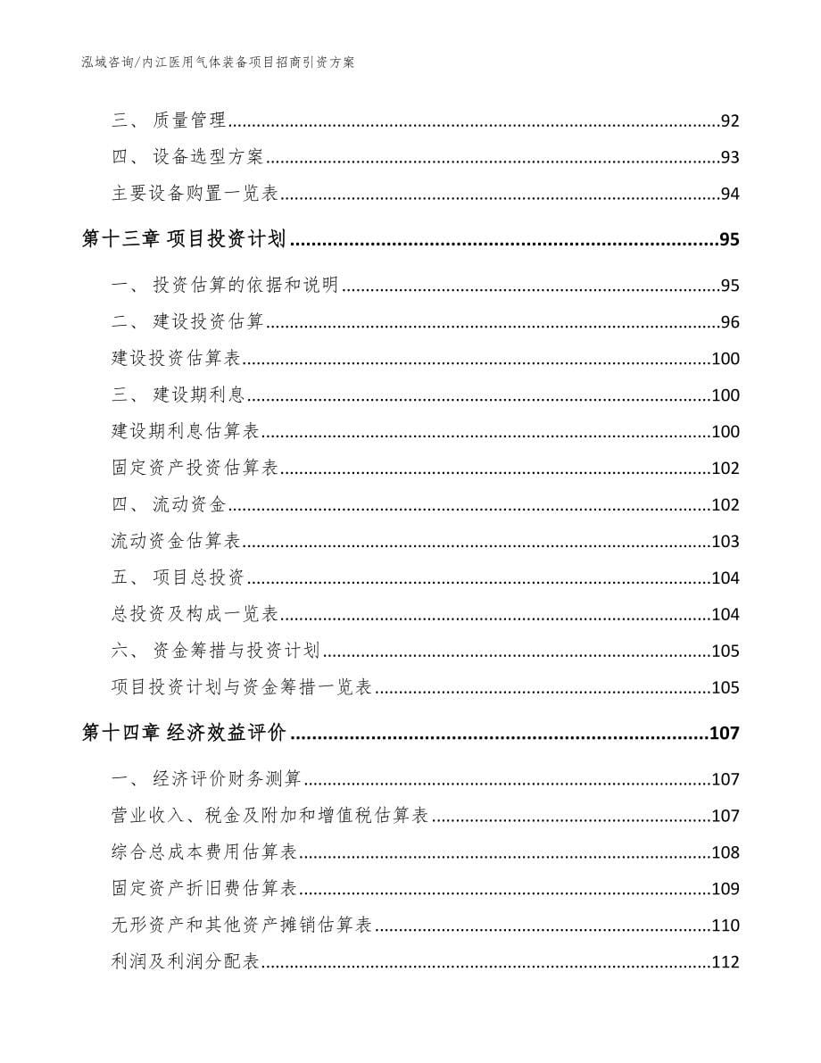 内江医用气体装备项目招商引资方案范文参考_第5页