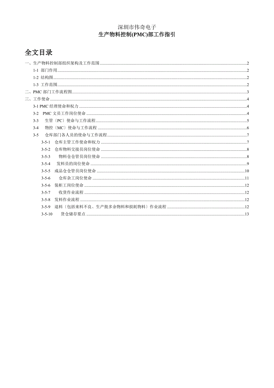 生产物料控制(PMC)部工作指引-各岗位的职责与工作流程.doc_第1页