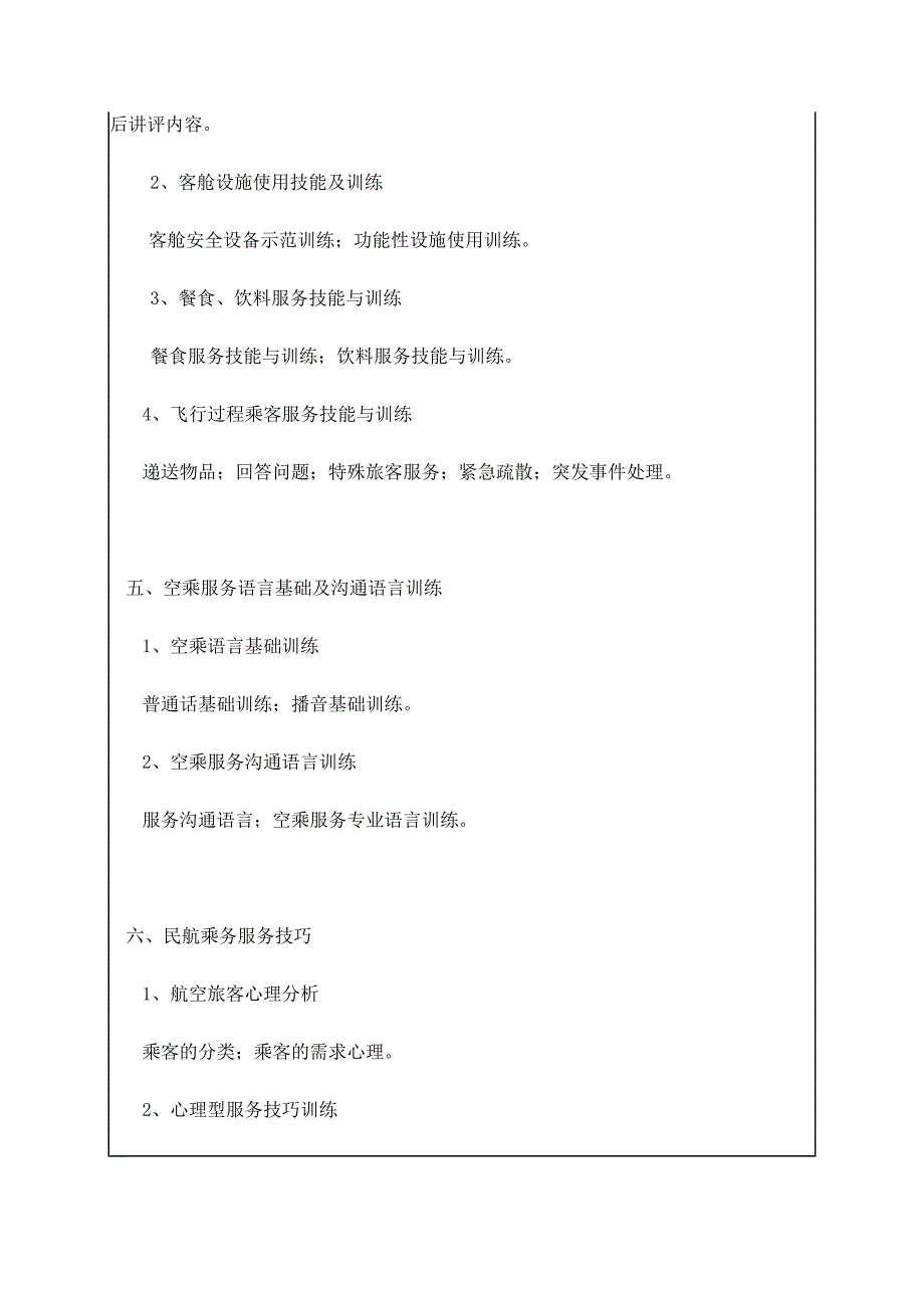 《空乘服务技能及训练》课程教学大纲.doc_第3页