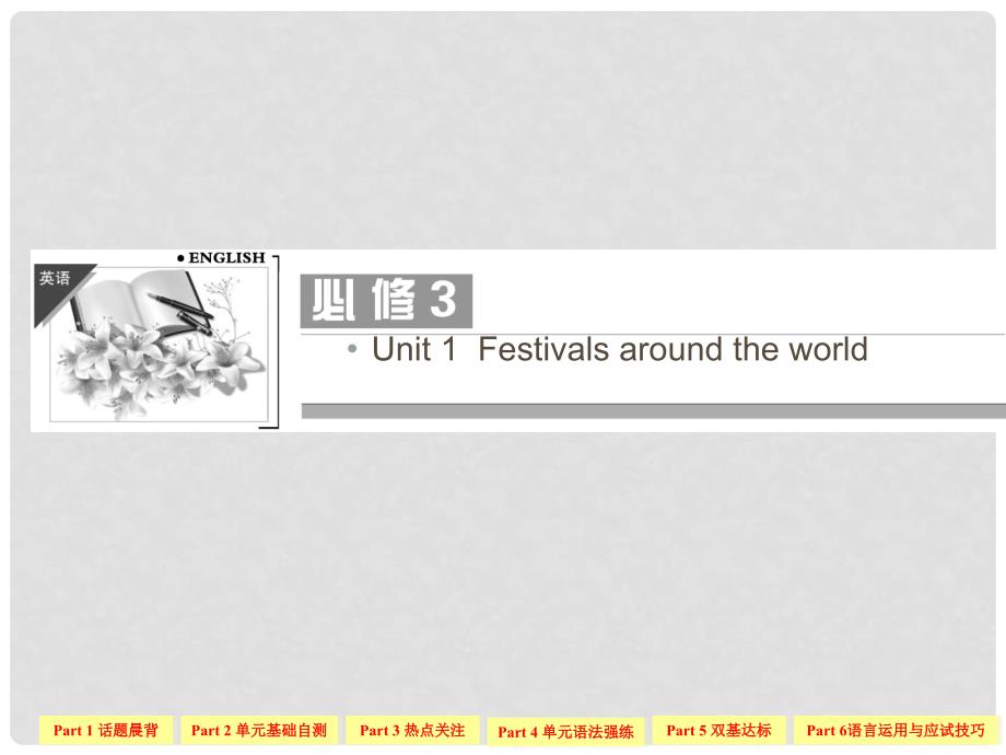 高考英语总复习 Unit 1 Festivals around the world课件 新人教版必修3_第1页