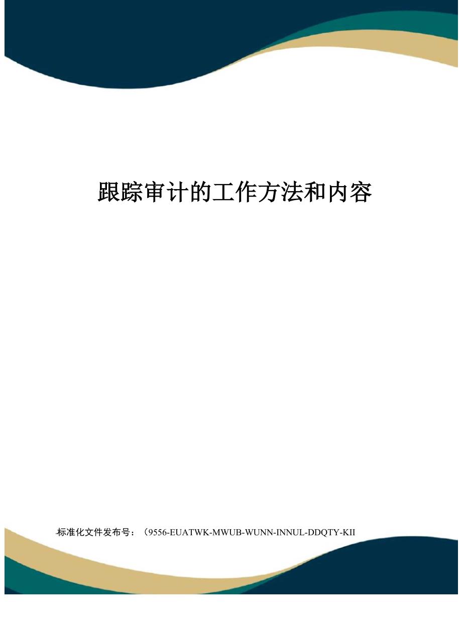 跟踪审计的工作方法和内容_第1页