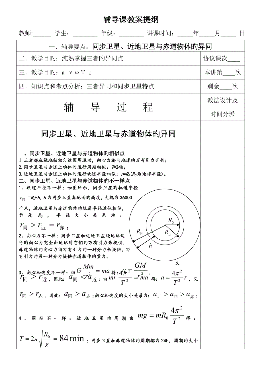 课赤道上的物体近地卫星同步卫星_第1页