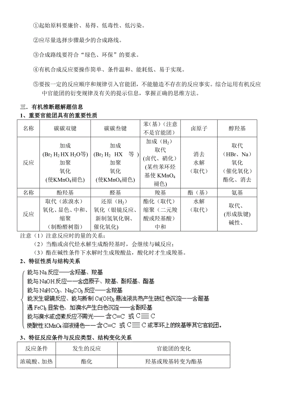 有机推断与合成知识点总结和习题_第3页