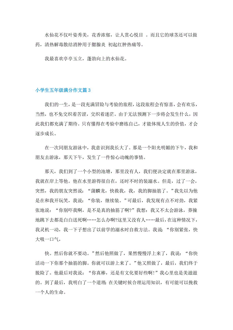 小学生五年级满分作文5篇_第3页