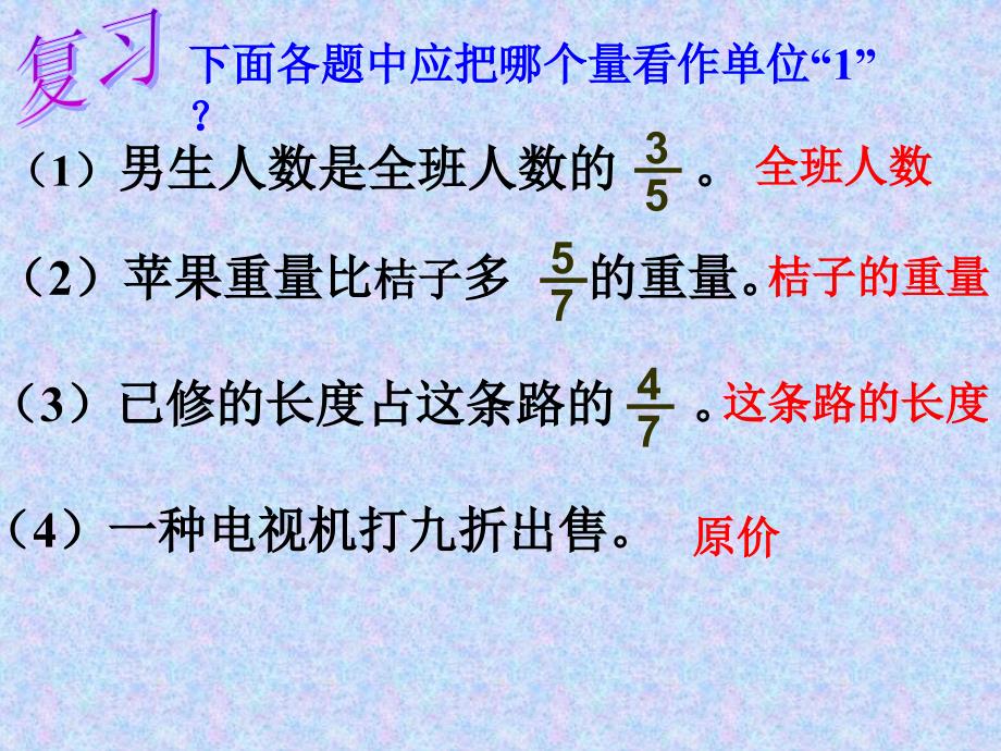 小学数学六年级上册分数应用题复习课_第2页