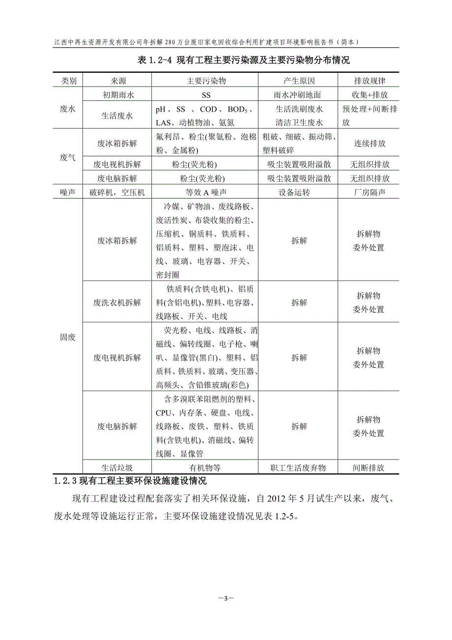 中再生资源开发有限公司年拆解280万台废旧家电回收综合利用扩建项目立项环境影响评估报告书.doc_第3页