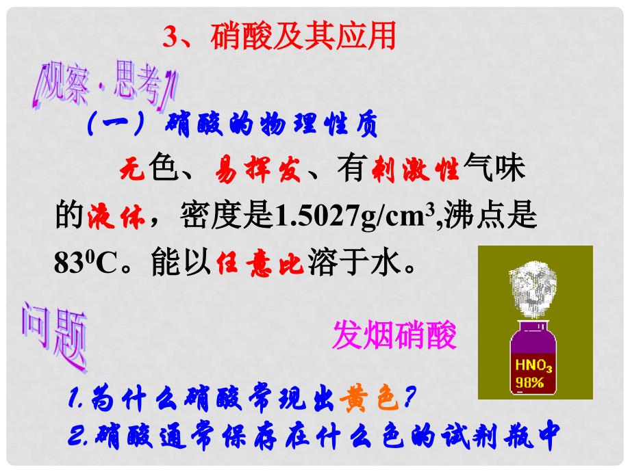 高一化学硝酸专题研究课件_第2页