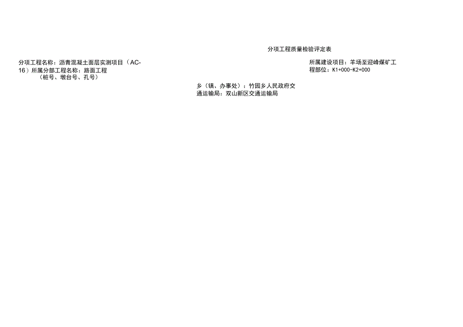 沥青面层评定表_第1页