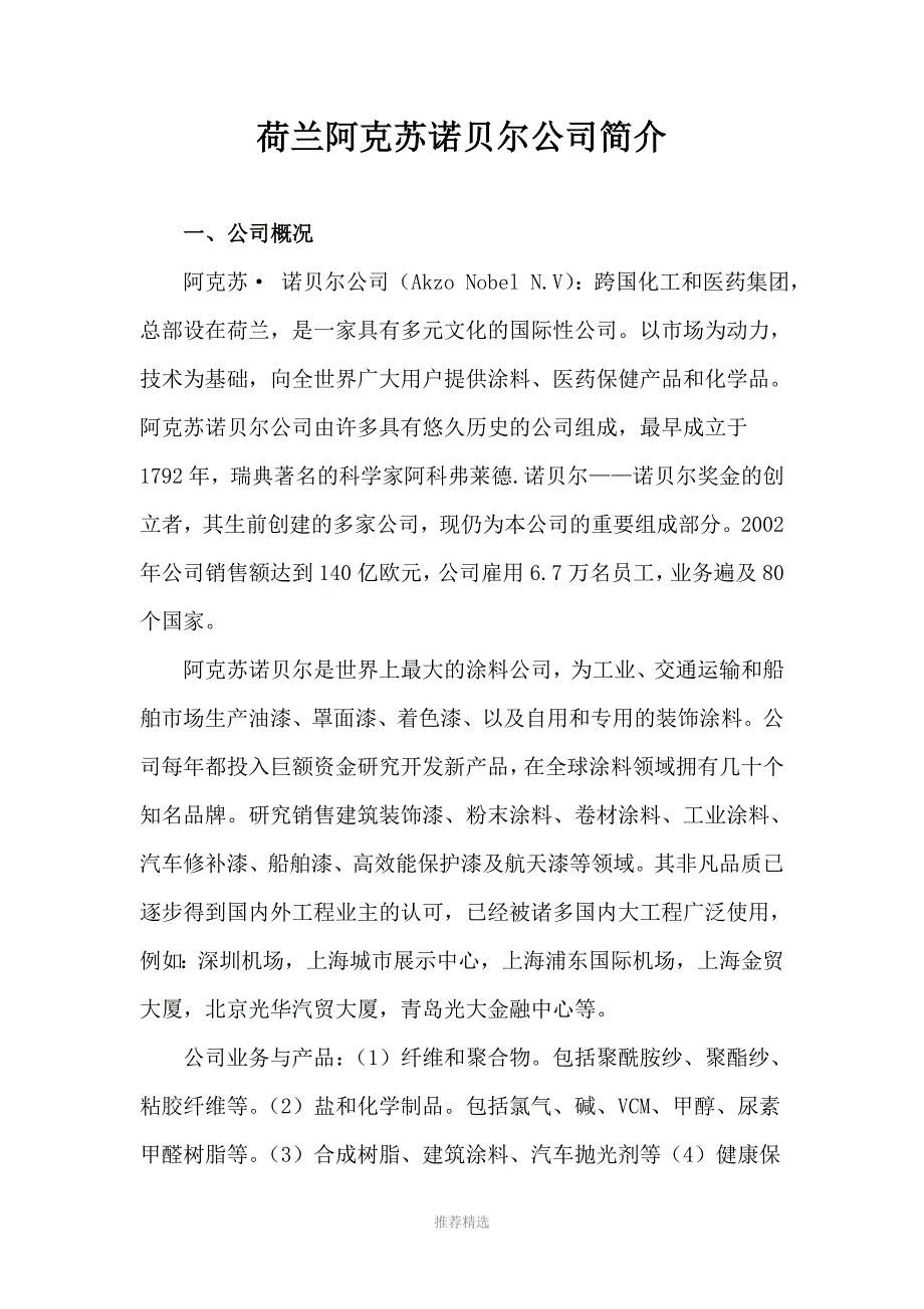 阿克苏诺贝尔公司简介_第1页