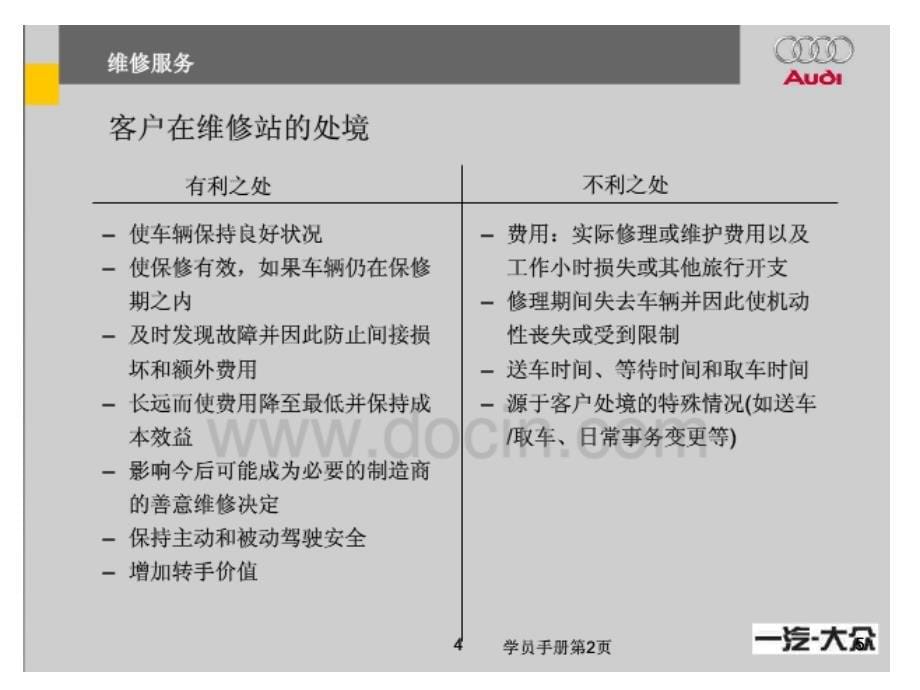 奥迪汽车售后服务顾问培训101页D_第5页