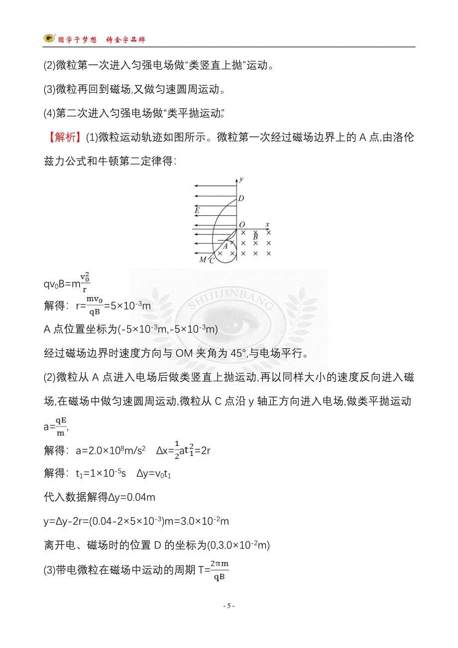 带电粒子在复合场中的运动问题试卷.doc_第5页