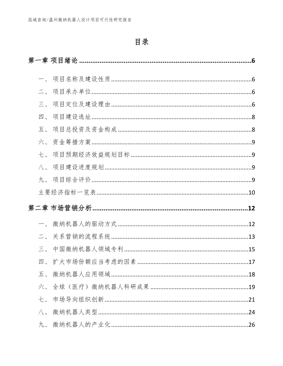 温州微纳机器人设计项目可行性研究报告_参考范文_第1页