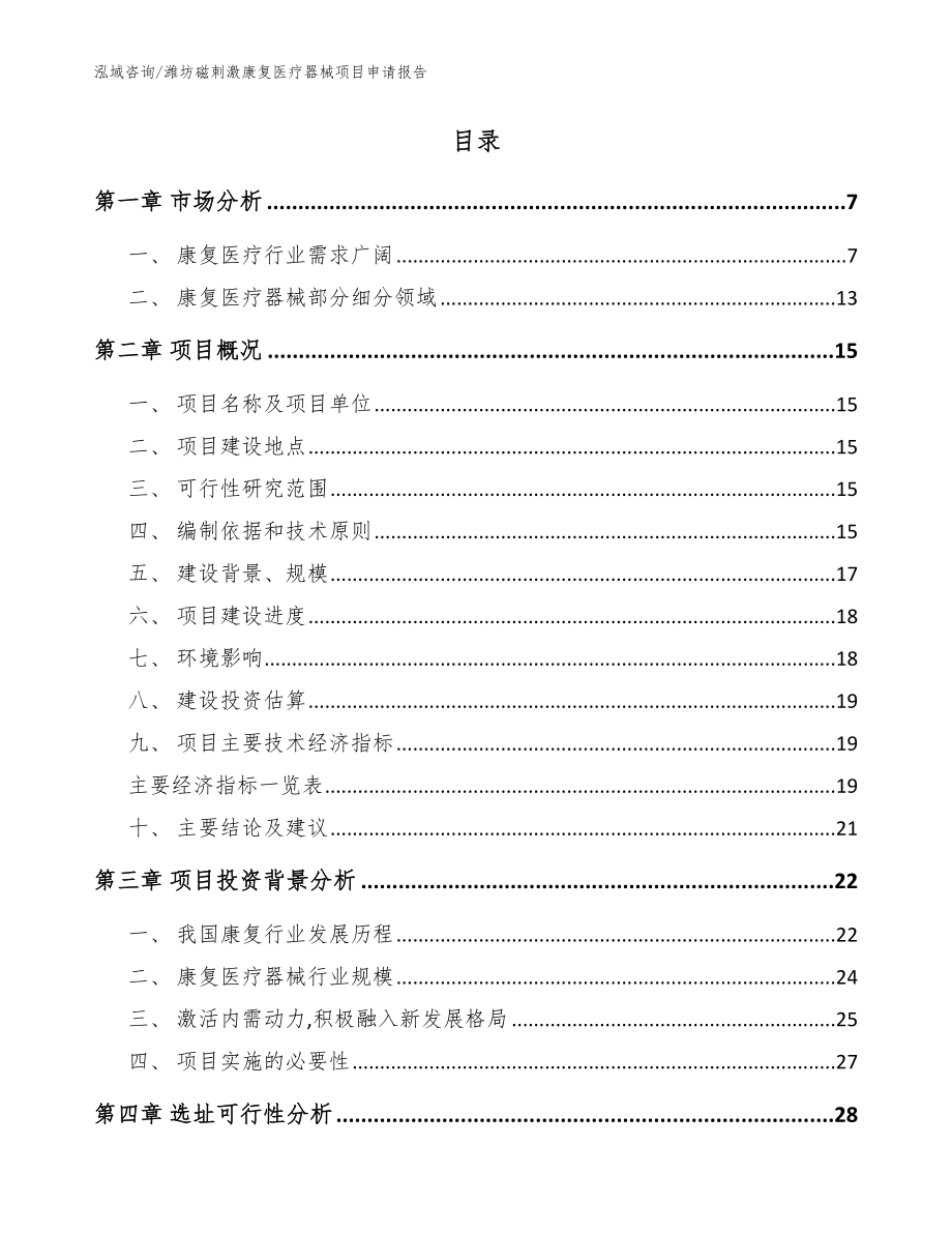 潍坊磁刺激康复医疗器械项目申请报告（范文模板）_第2页