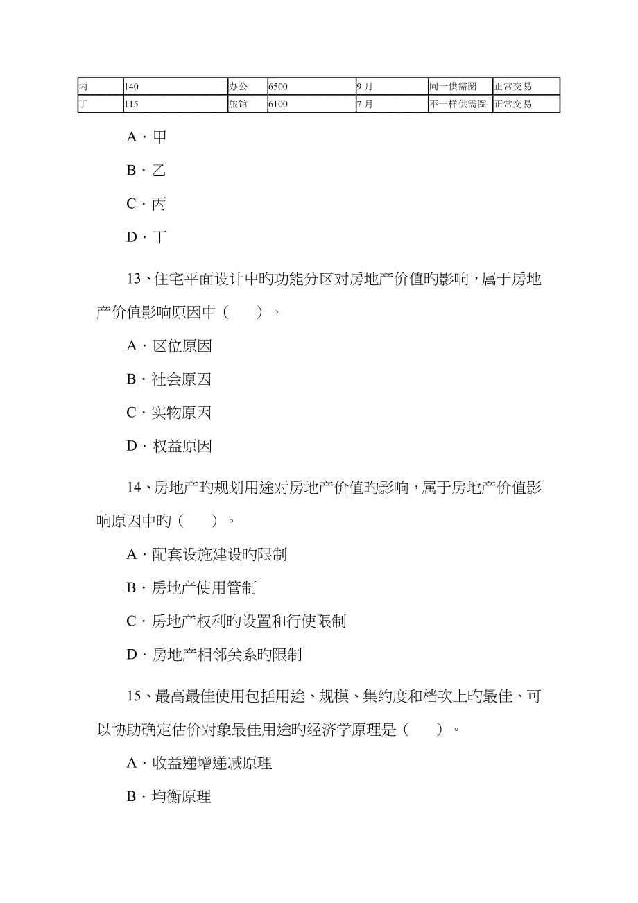 2023年房地产估价师理论方法试卷_第5页