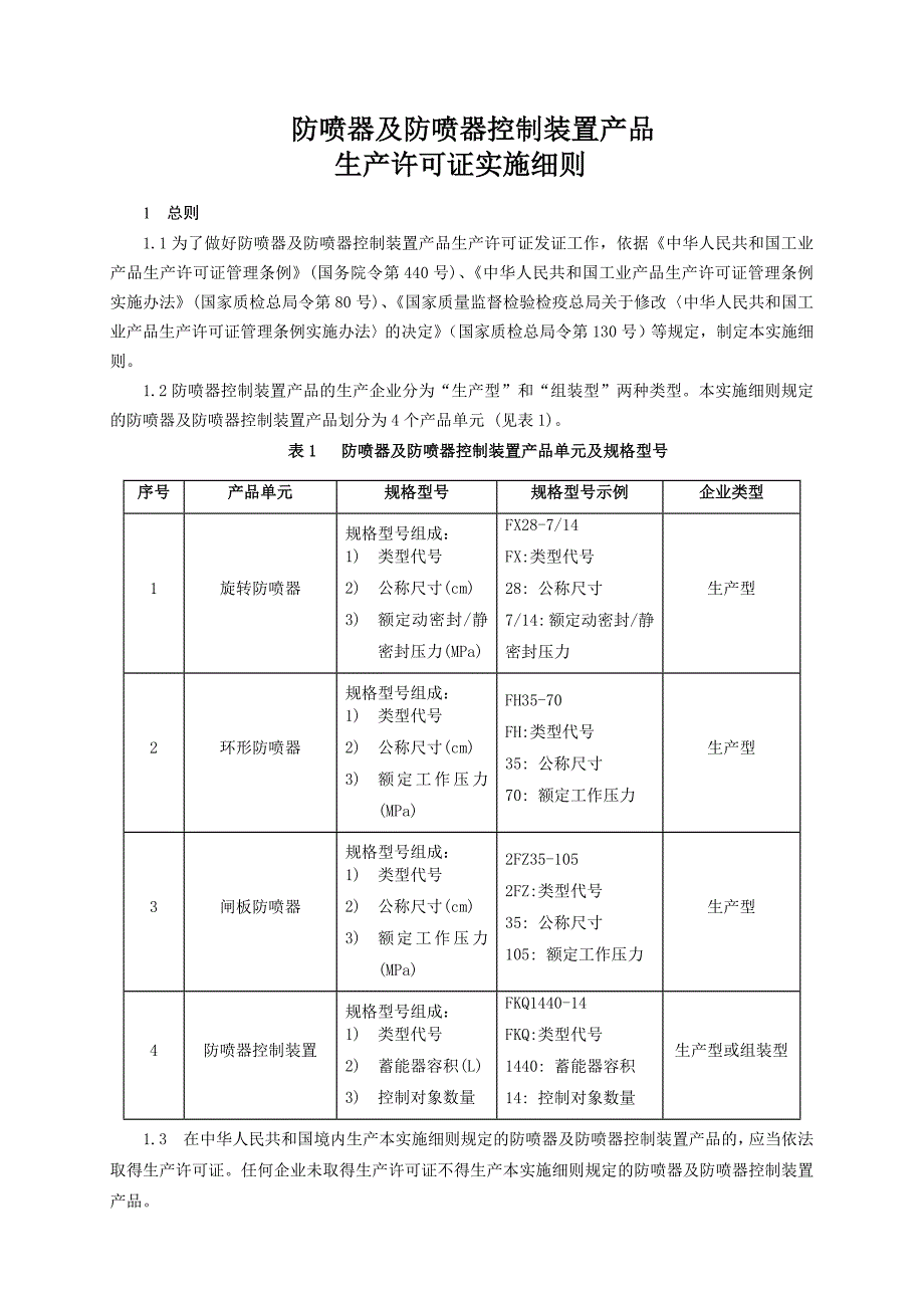 防喷器及防喷器控制装置产品生产许可证实施细则_第3页