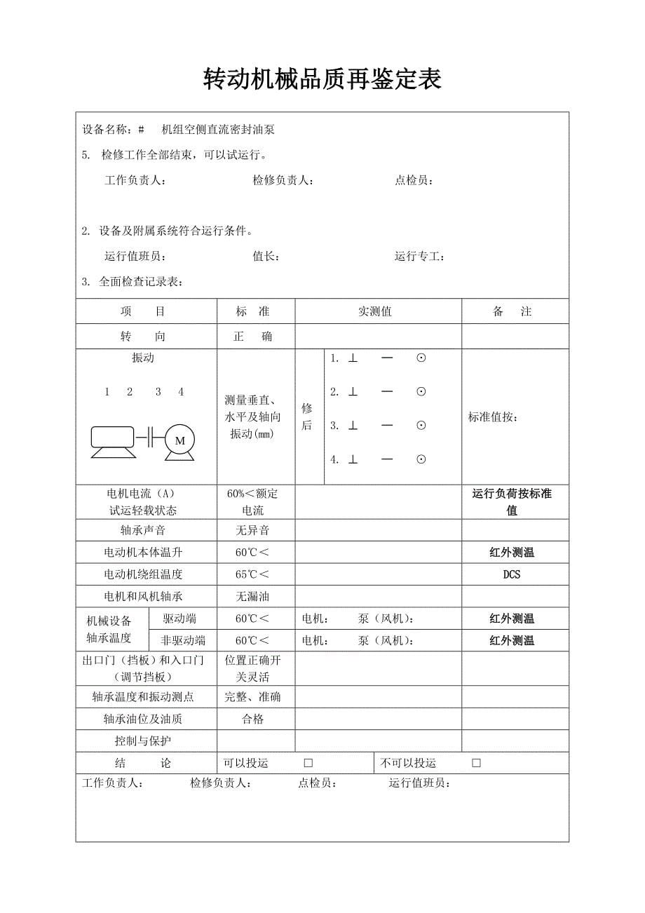 转动设备品质再鉴定记录表(油系统)_第5页