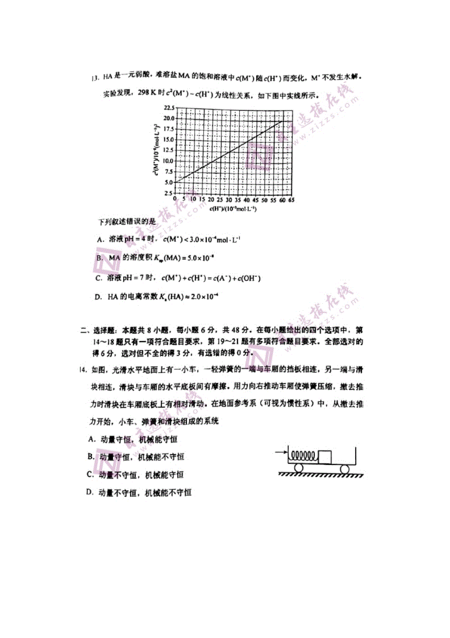 2021年宁夏高考理综试题含答案_第4页