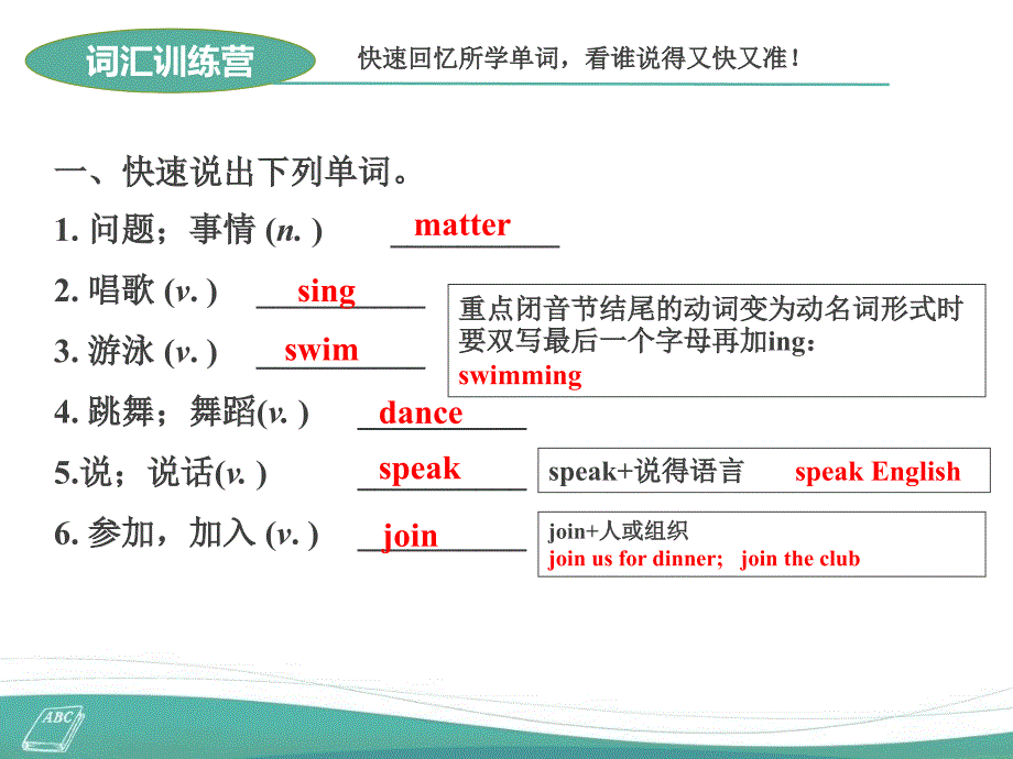 新人教版英语八年级下册unit1单元总复习课件_第4页