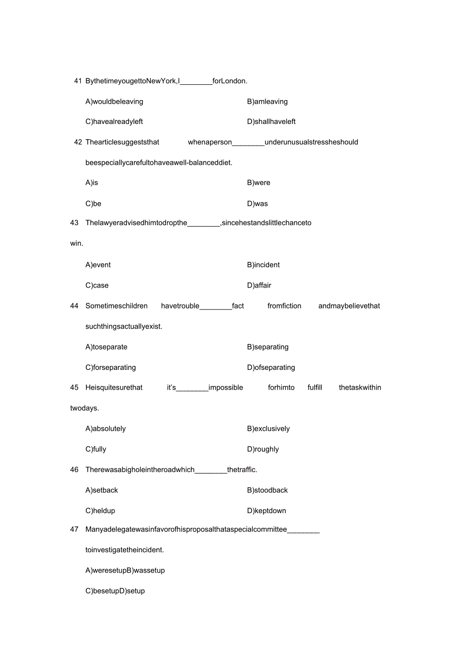 英语四级单选题及.docx_第1页