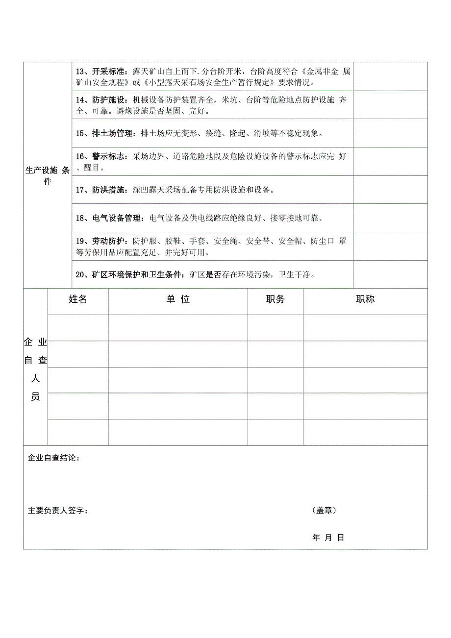 非煤矿山企业复工复产验收表_第2页