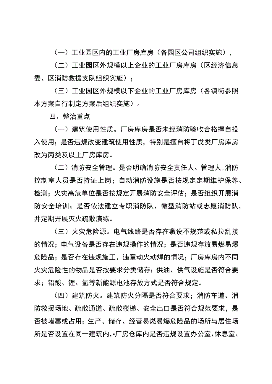 新时代工业厂房库房消防安全专项整治行动方案_第2页