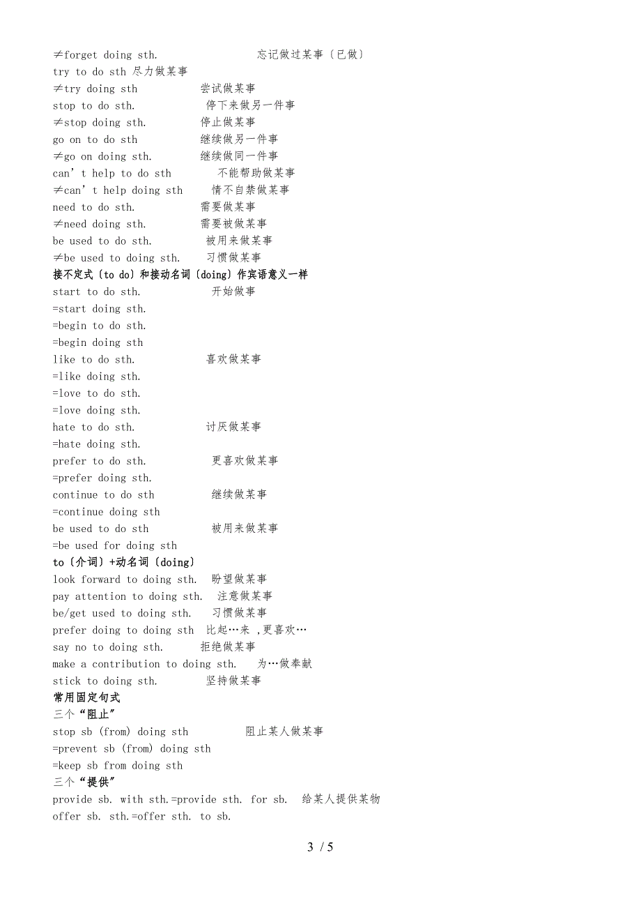 初中英语非谓语形式固定结构归纳_第3页