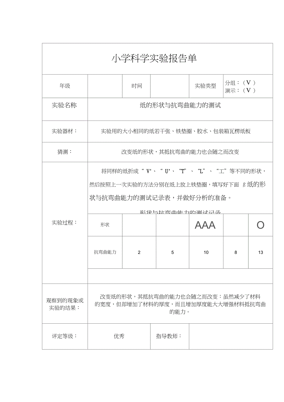 2015小学六年级上册科学实验报告_第2页