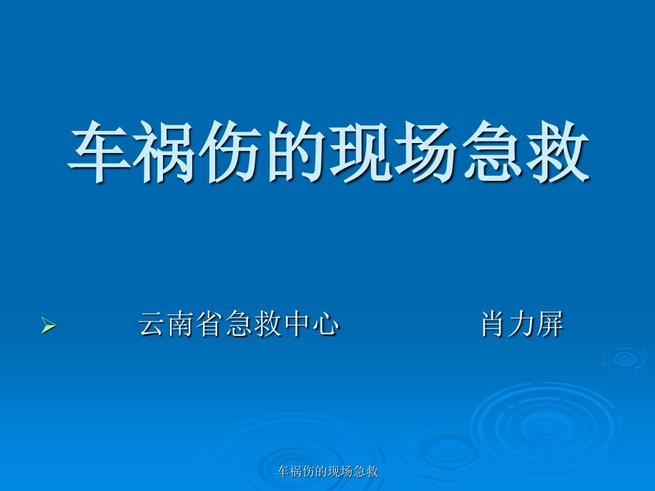 车祸伤的现场急救课件_第1页