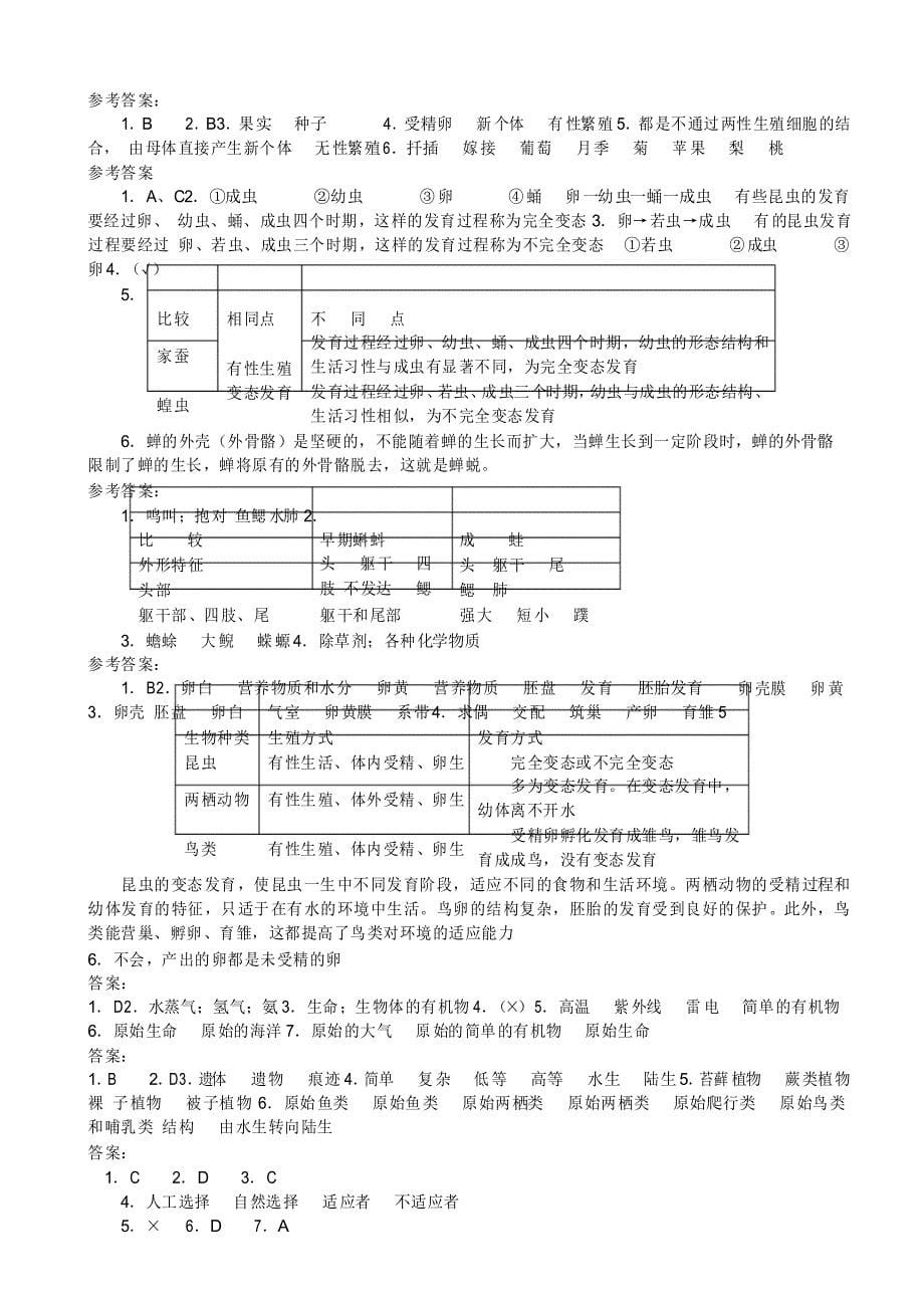 八年级生物第七单元复习题_第5页