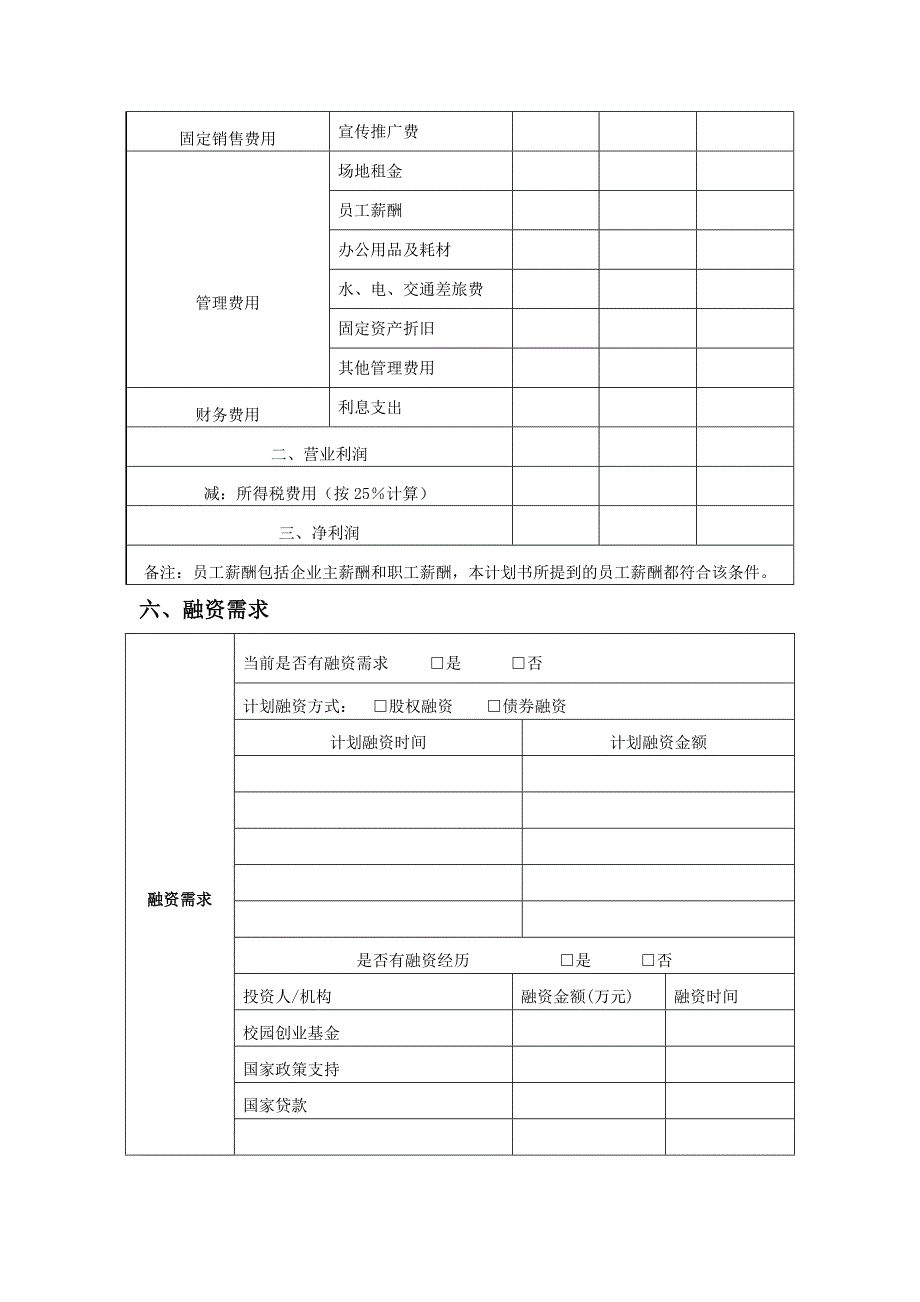 青岛理工大学大学生创业项目计划书模板_第4页