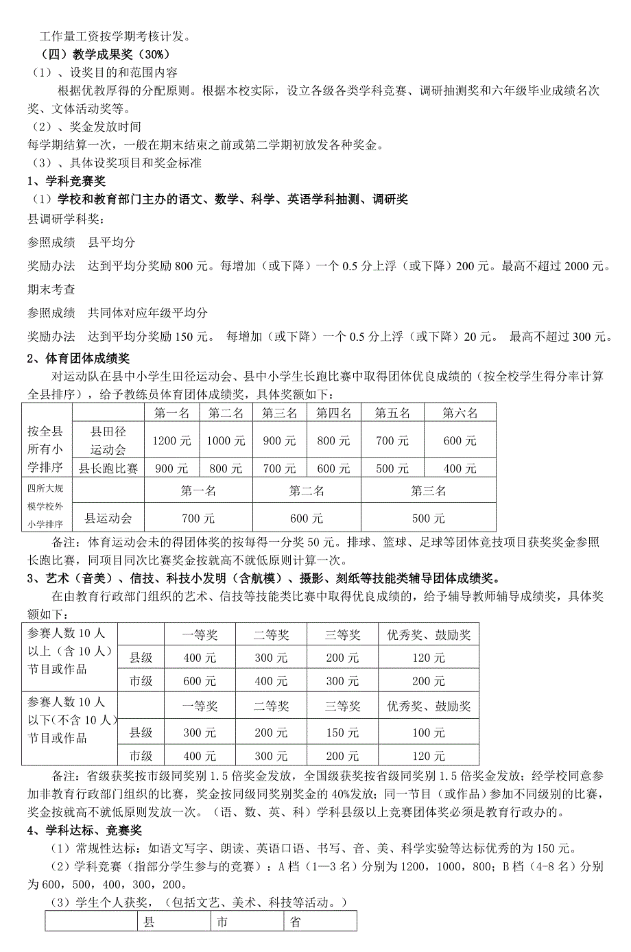 长涂中心小学绩效考核实施方案_第4页