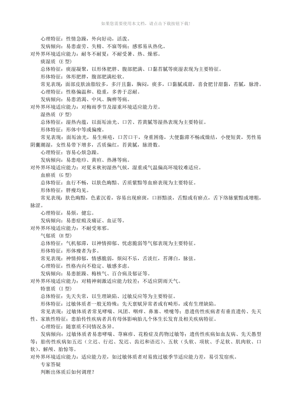 国家中医药管理局出台体质辨识标准_第3页