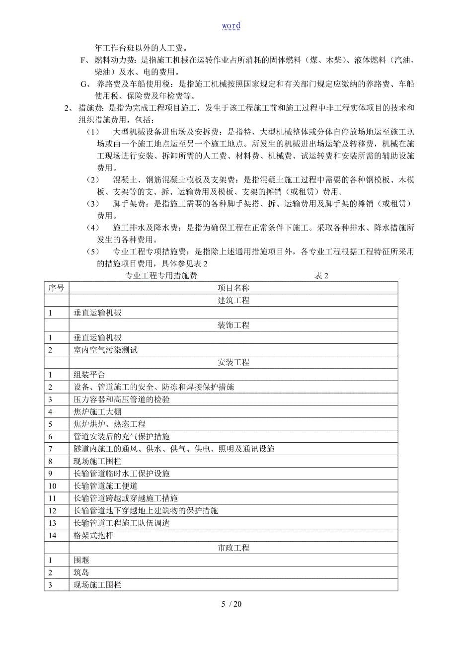 重庆市建设工程费用定额(08定额)_第5页