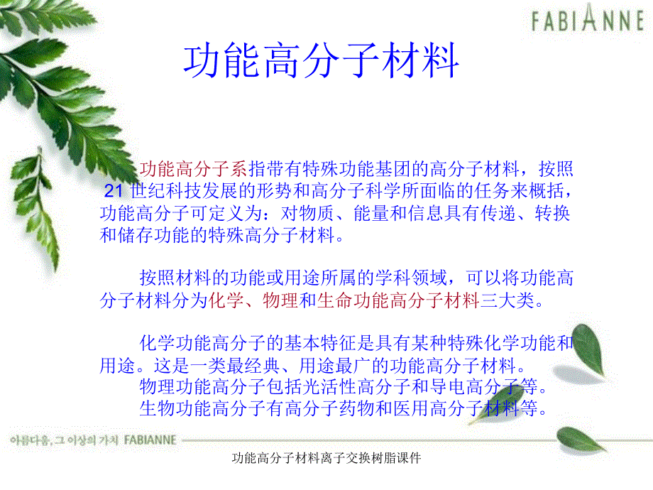 功能高分子材料离子交换树脂课件_第2页