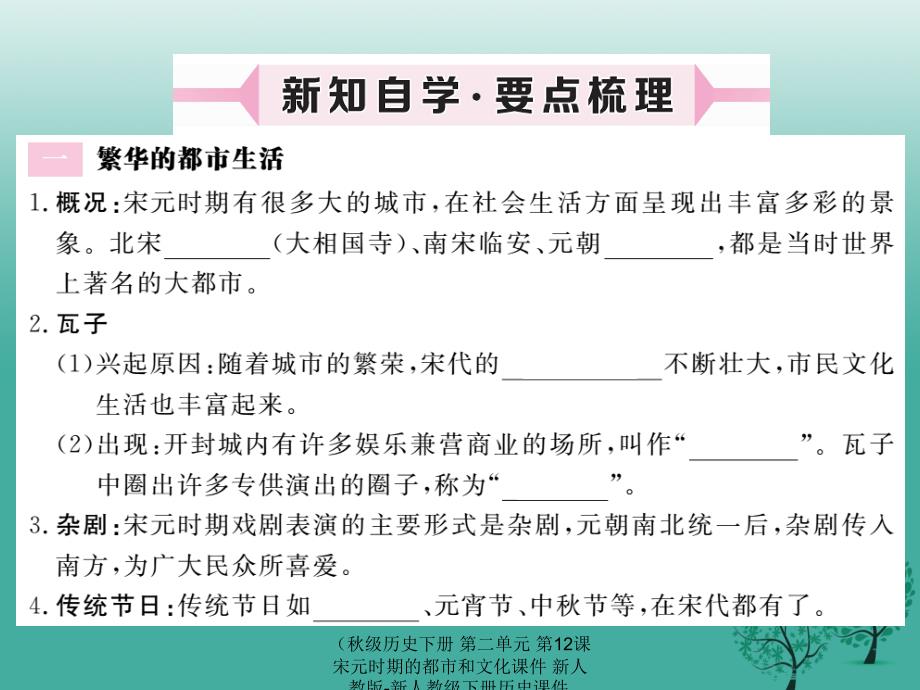 最新历史下册第二单元第12课宋元时期的都市和文化课件新人教版新人教级下册历史课件_第2页