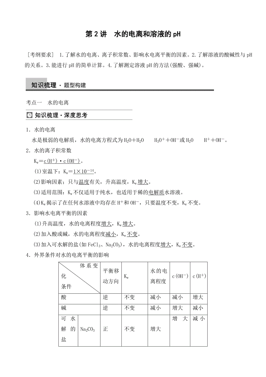 2018届新人教课标Ⅰ高三化学一轮总复习资料word版：第八章-第2讲.doc_第1页