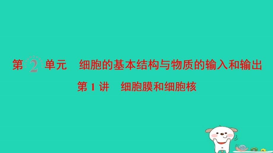 全国版高考生物一轮复习第2单元细胞的基本结构与物质的输入和输出第1讲细胞膜和细胞核课件_第1页