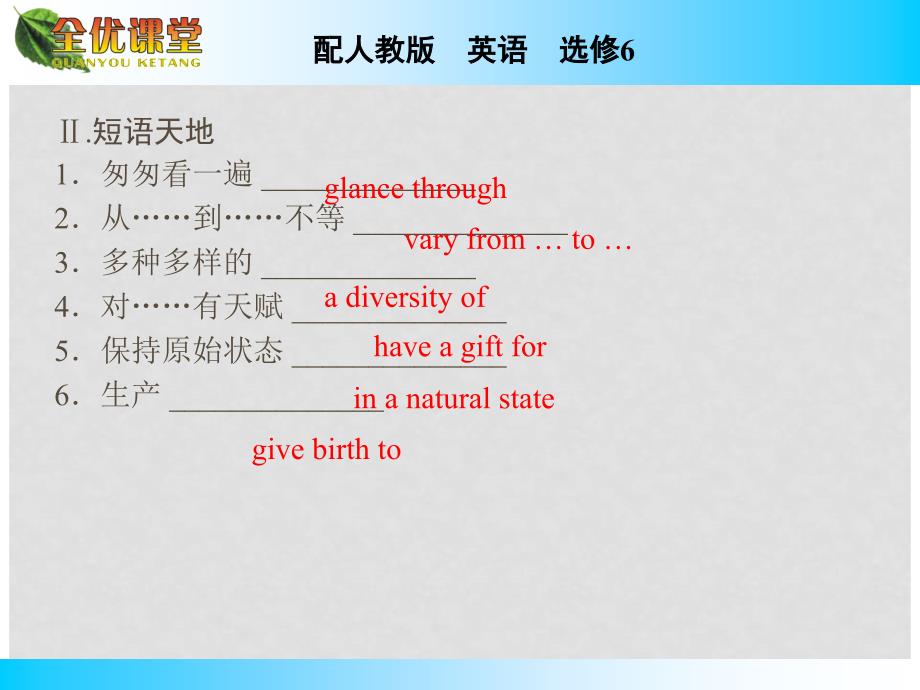 高中英语 Unit 5 The power of nature Period 2 Learning about Language &amp; Using Language同步课件 新人教版选修6_第4页